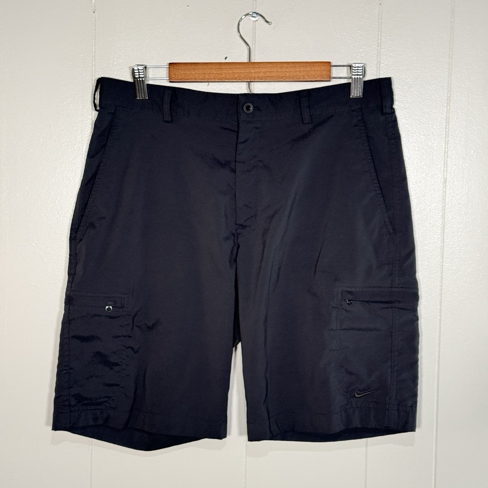 Nike Golf Mens Cargo Shorts Sz 32/M Dri-Fit Style 401501-010 Black Stretch Poly